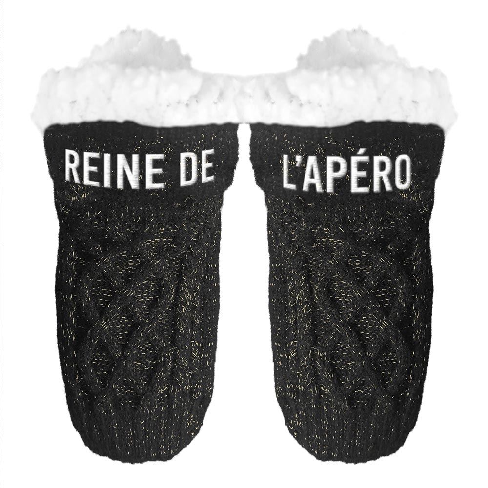 Chaussettes hiver courtes paillettes reine de l apero