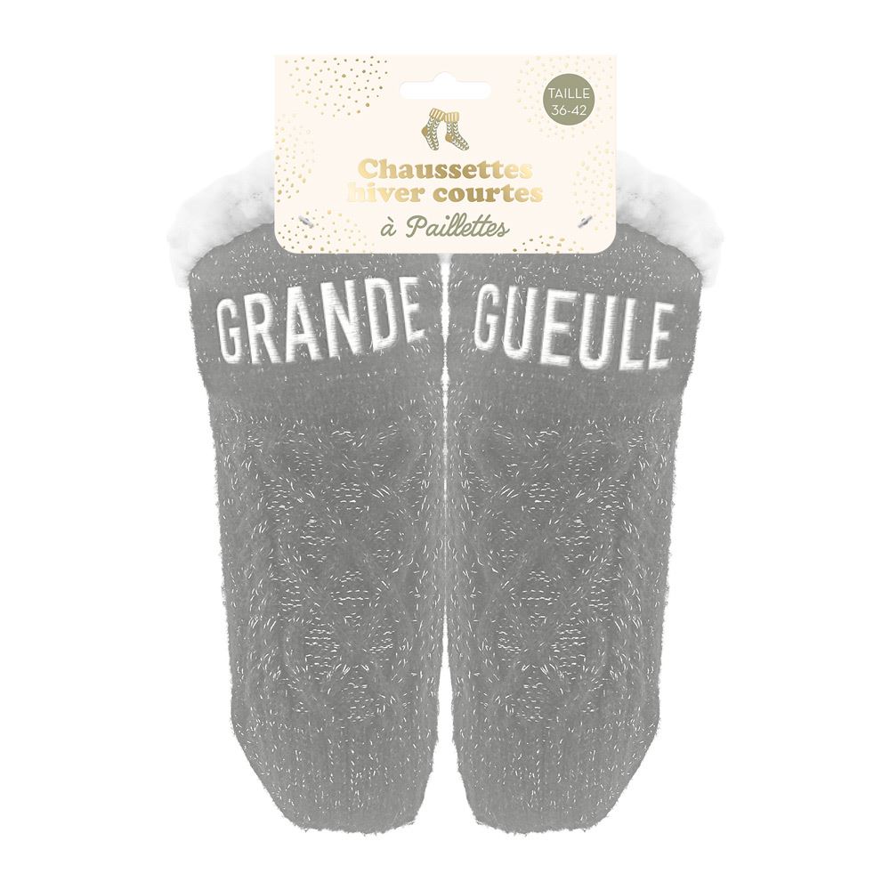 Chaussettes hiver courtes paillettes grande gueule
