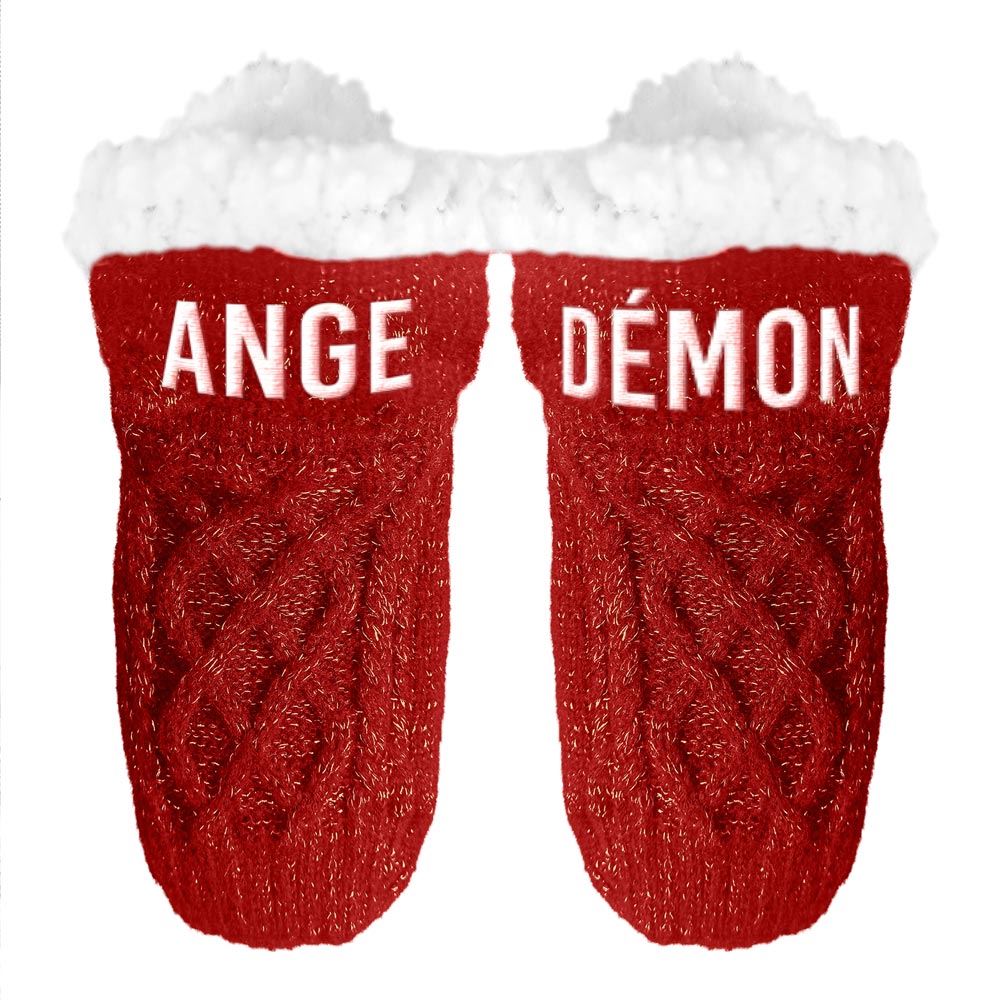 Chaussettes hiver courtes paillettes ange demon