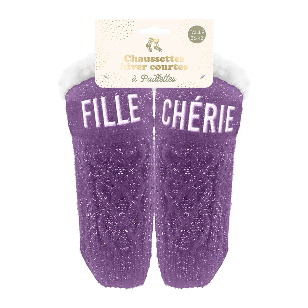Chaussettes hiver courtes paillettes fille cherie