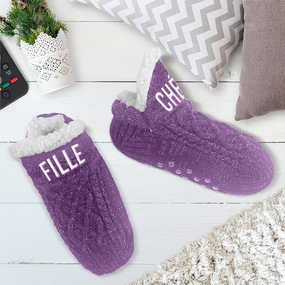 Chaussettes hiver courtes paillettes fille cherie