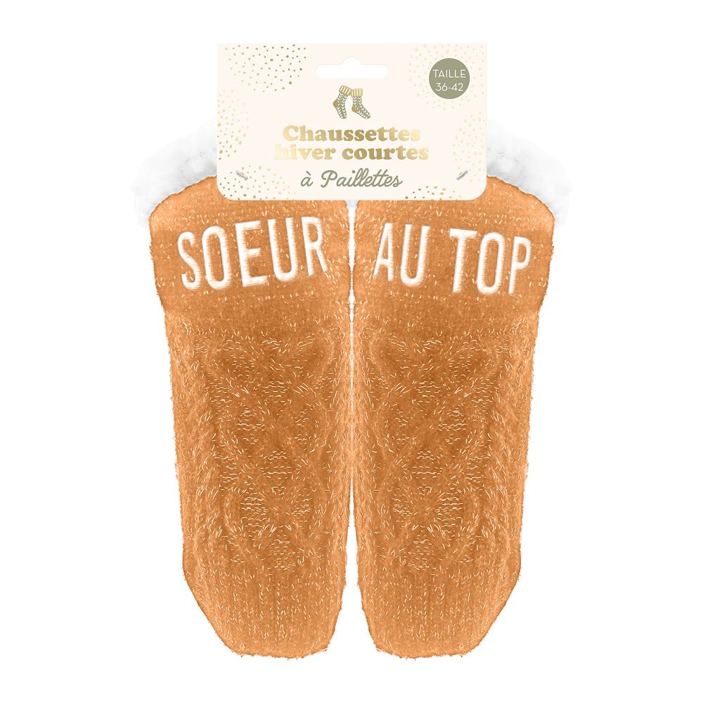 Chaussettes hiver courtes paillettes sŒur au top
