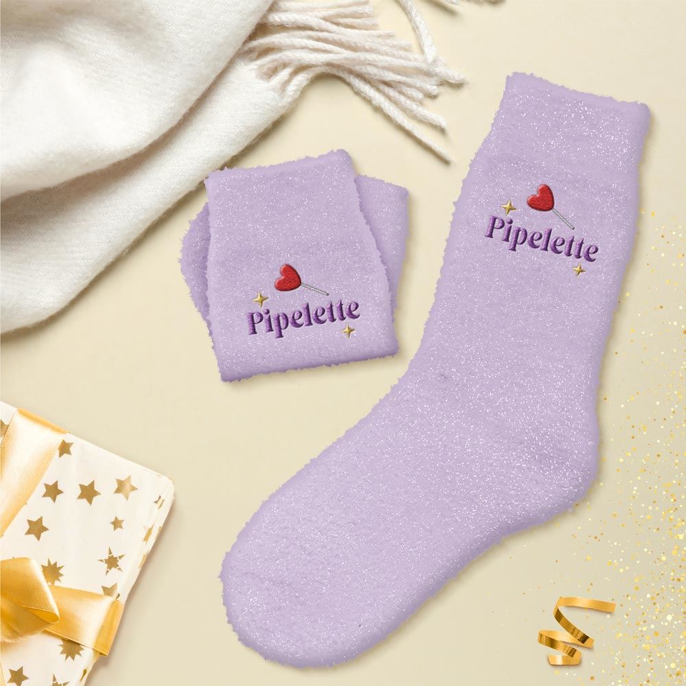 Chaussettes pilou brodees a paillettes pipelette
