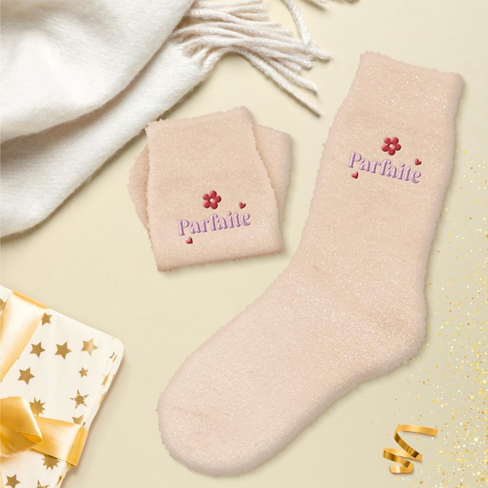 Chaussettes pilou brodees a paillettes parfaite