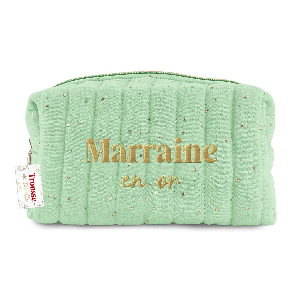 Trousse de toilette marraine en or