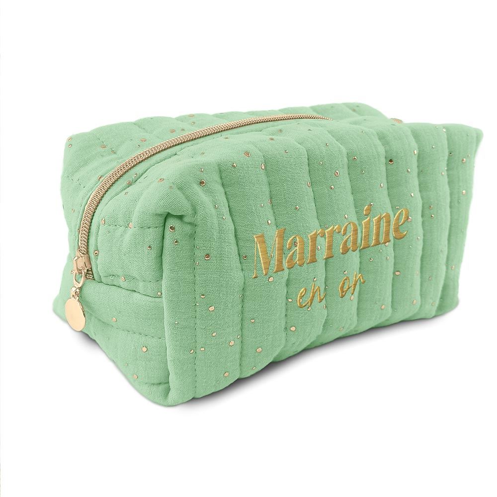 Trousse de toilette marraine en or