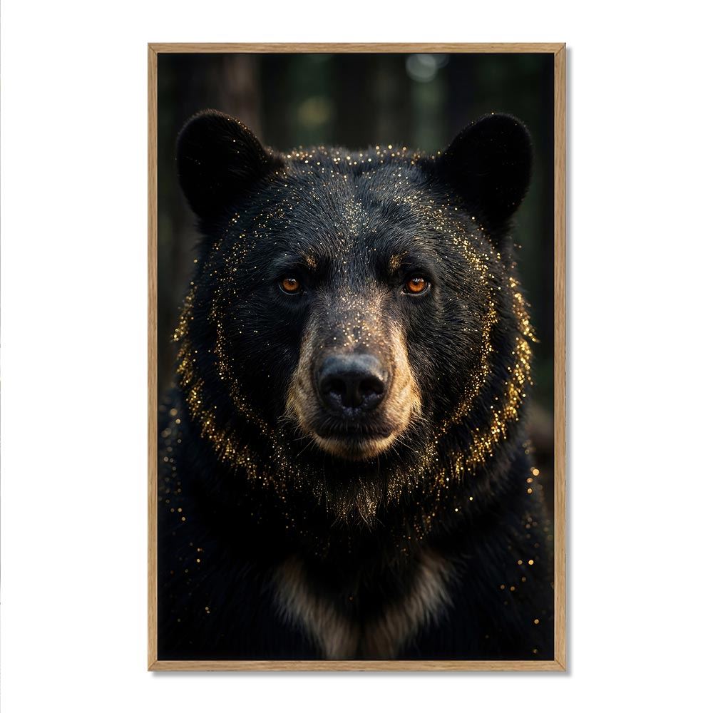 Toile effet laque cadre en bois ours 40x60cm