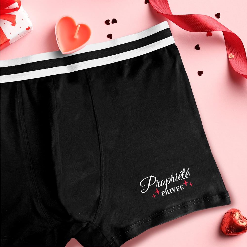 Boxer noir "propriete privee" taille m
