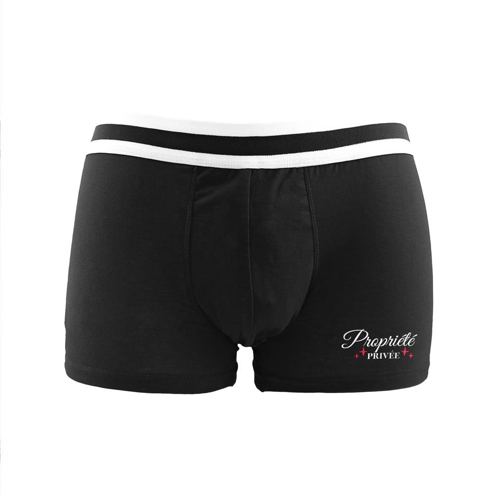 Boxer noir "propriete privee" taille s