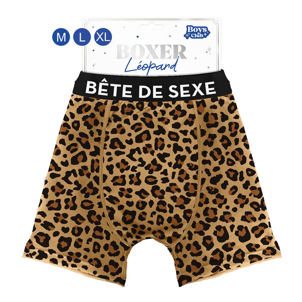 Boxer leopard bete de sexe marron m/l/xl
