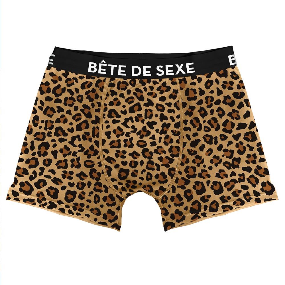 Boxer leopard bete de sexe marron m/l/xl