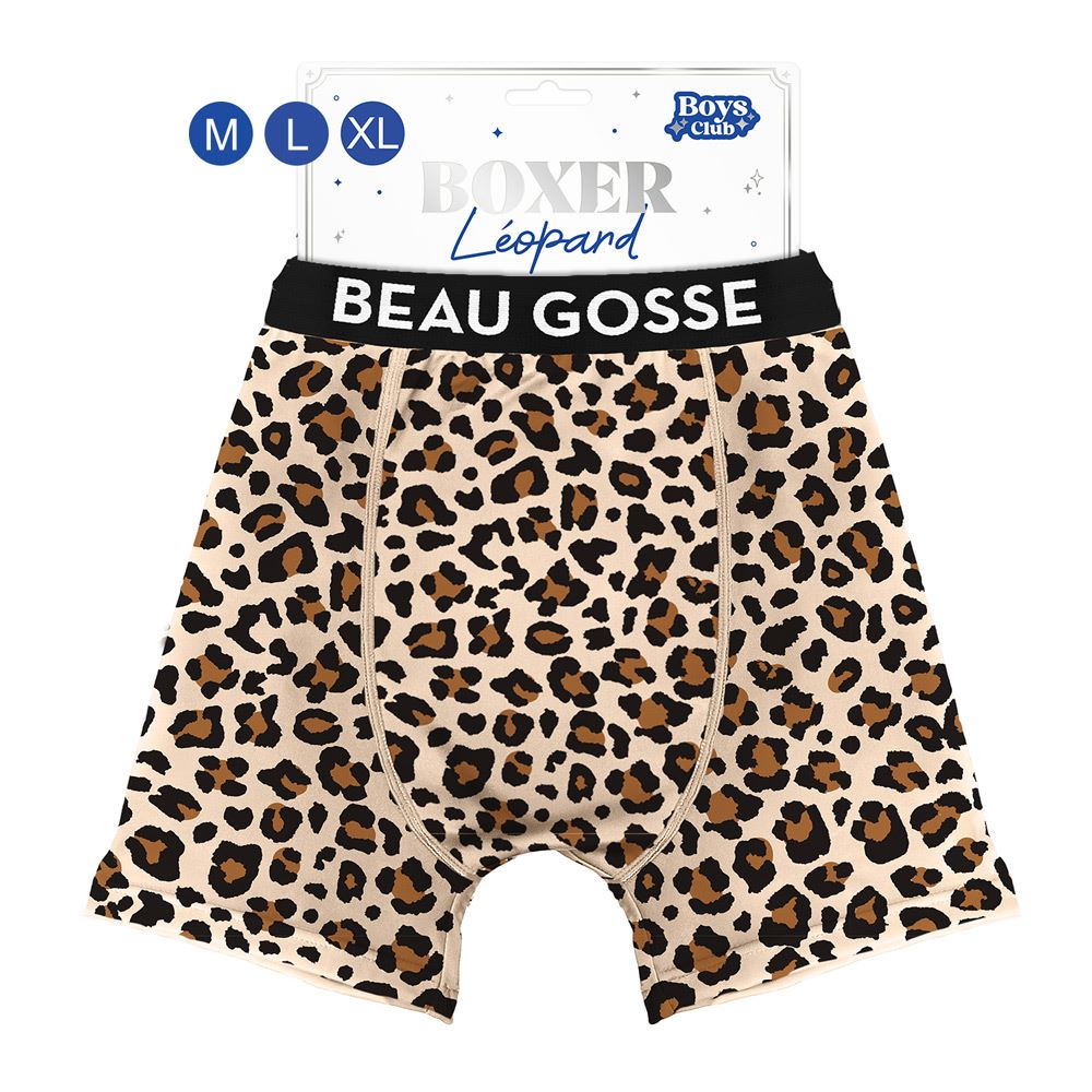 Boxer leopard beau gosse beige m/l/xl
