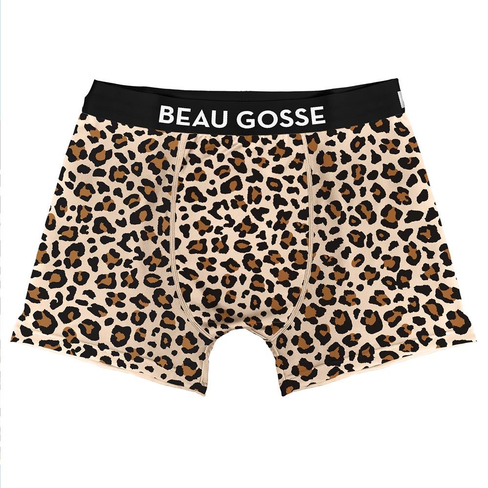 Boxer leopard beau gosse beige m/l/xl