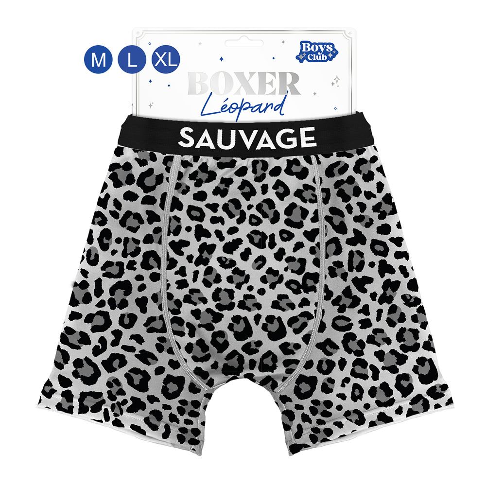 Boxer leopard sauvage gris m/l/xl