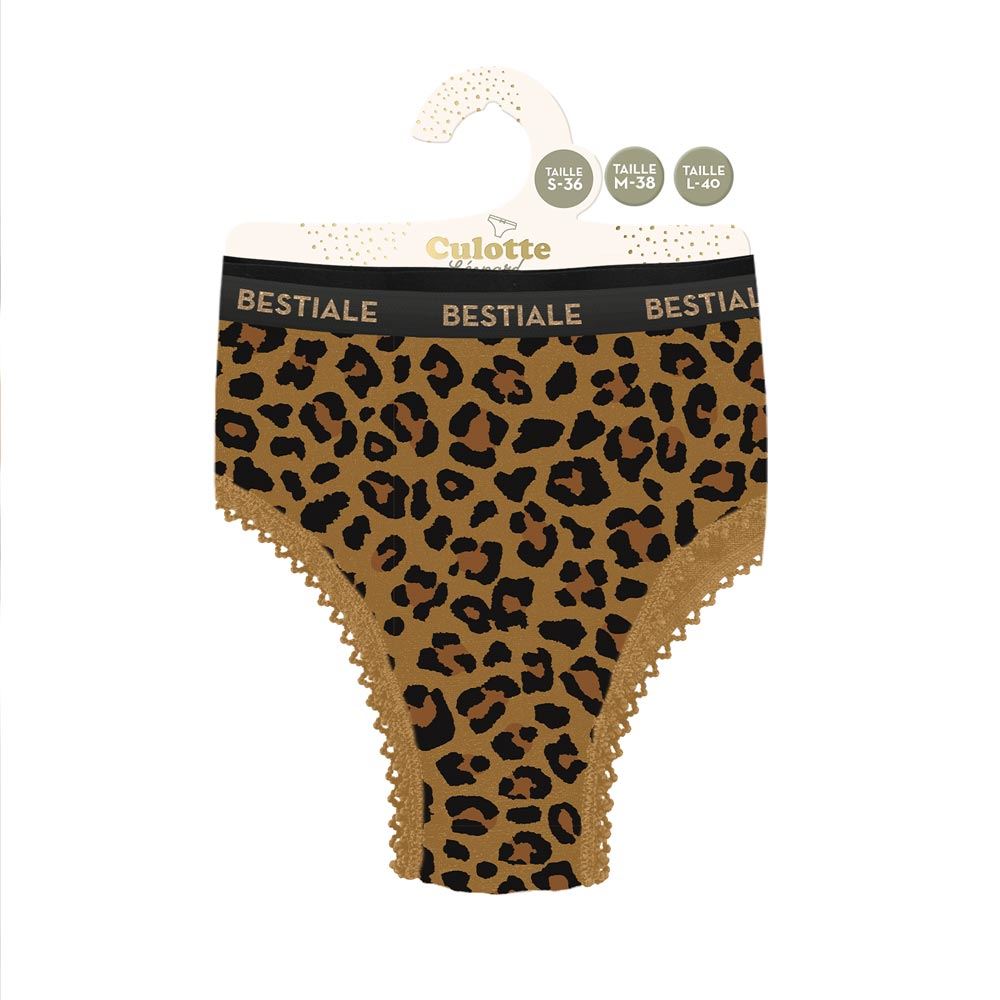 Culottes leopard a bandes bestiale marron s/m/l