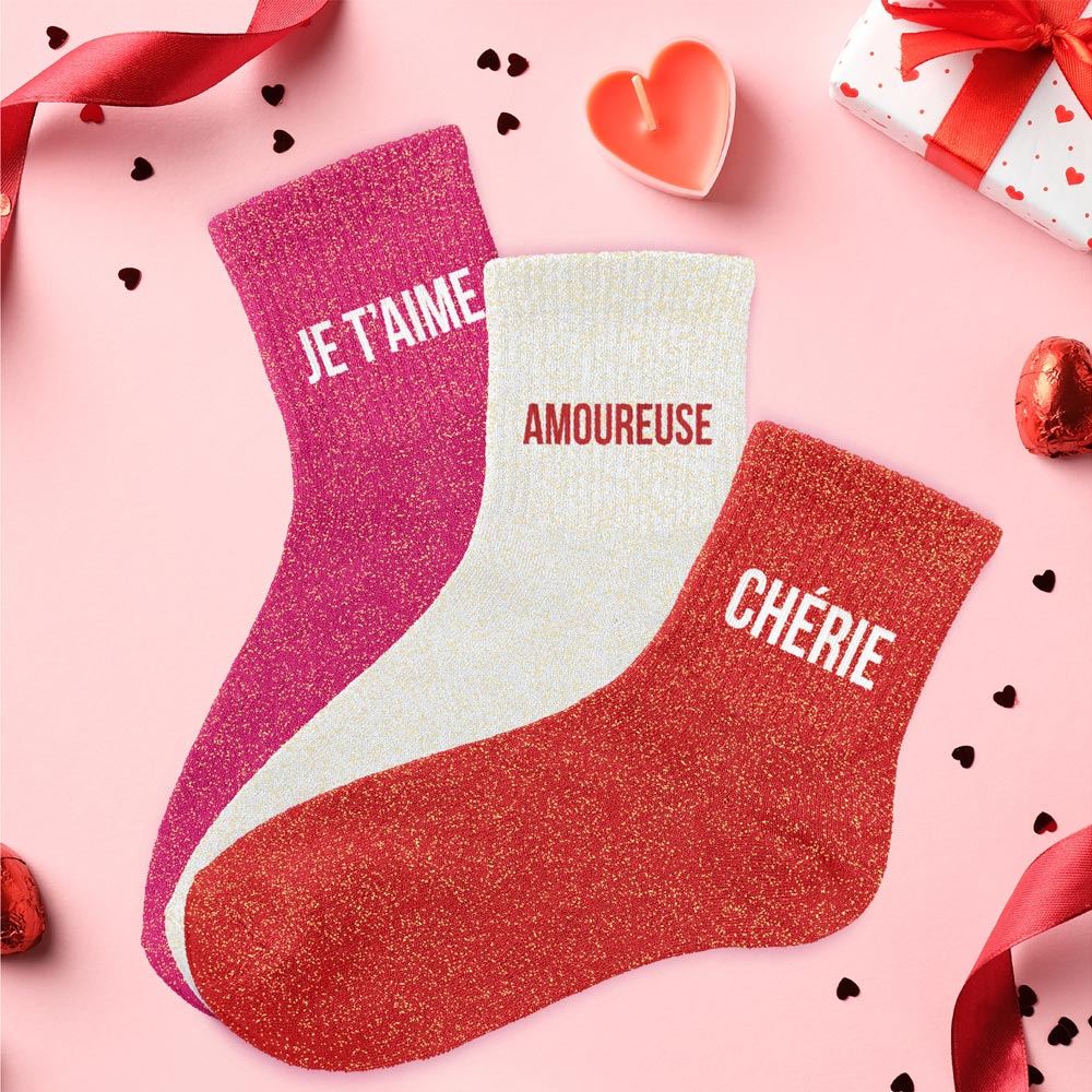 Assortiment de 18 chaussettes paillettes femme cherie