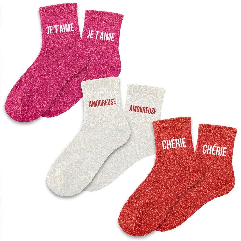 Assortiment de 18 chaussettes paillettes femme cherie