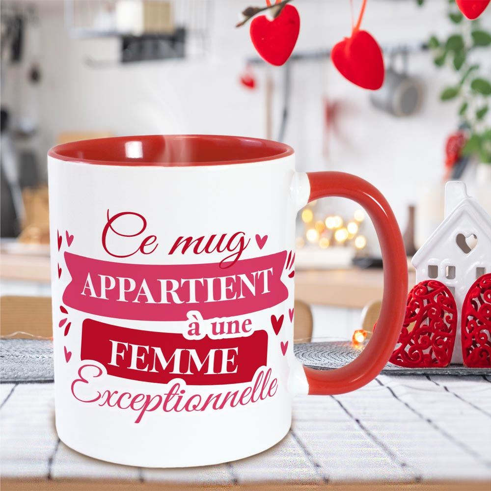 Mug rouge femme exceptionnelle