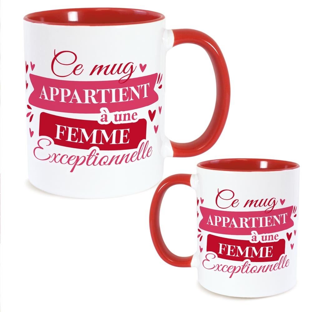 Mug rouge femme exceptionnelle