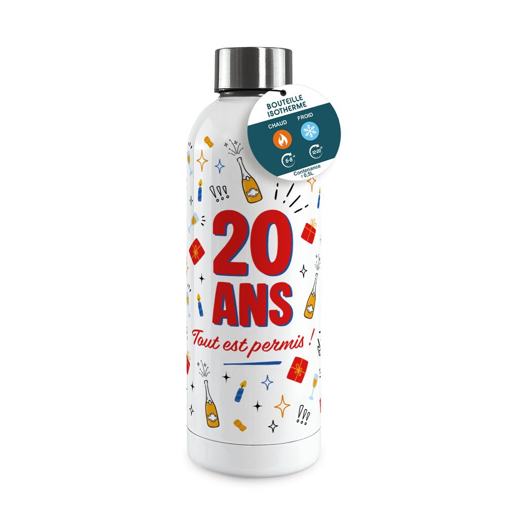 Gourde isotherme large homme 20 ans