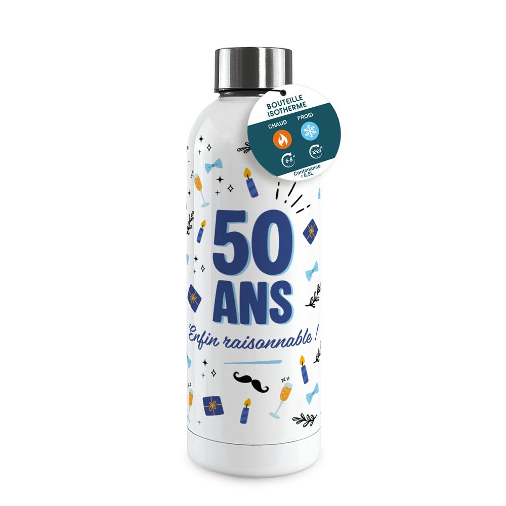 Gourde isotherme large homme 50 ans