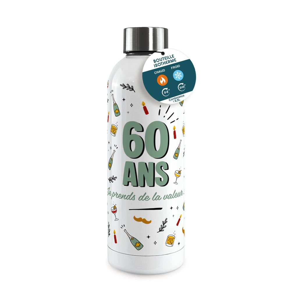 Gourde isotherme large homme 60 ans