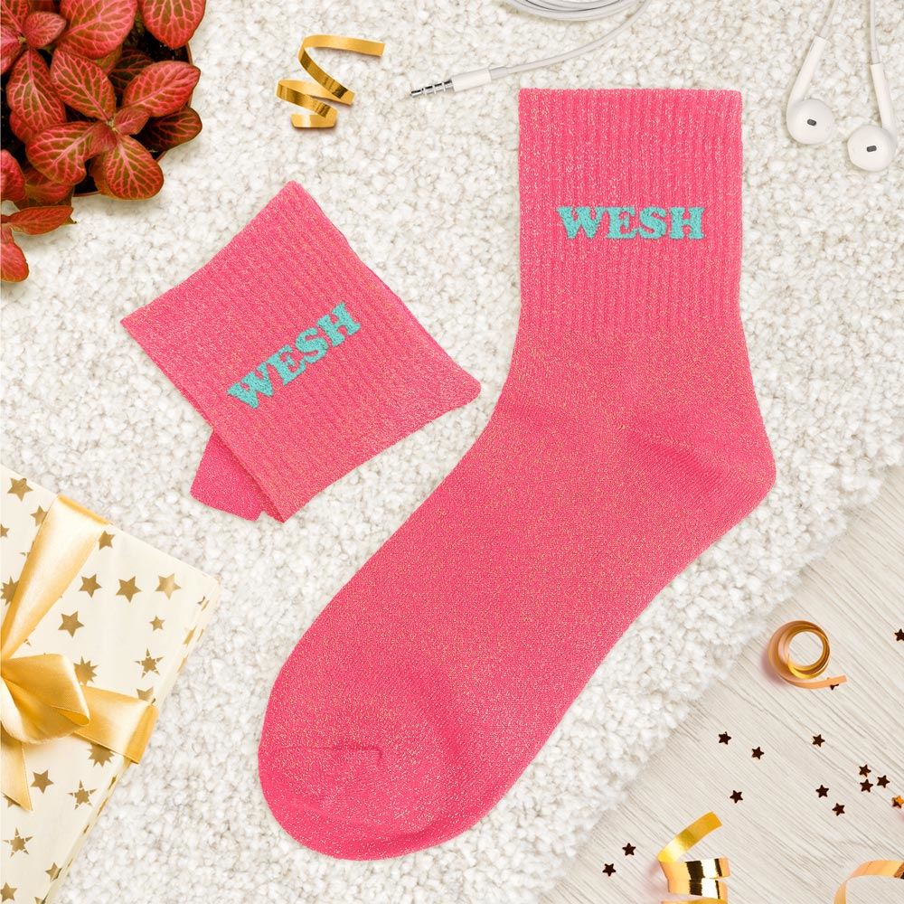 Chaussettes paillettes tuftees wesh