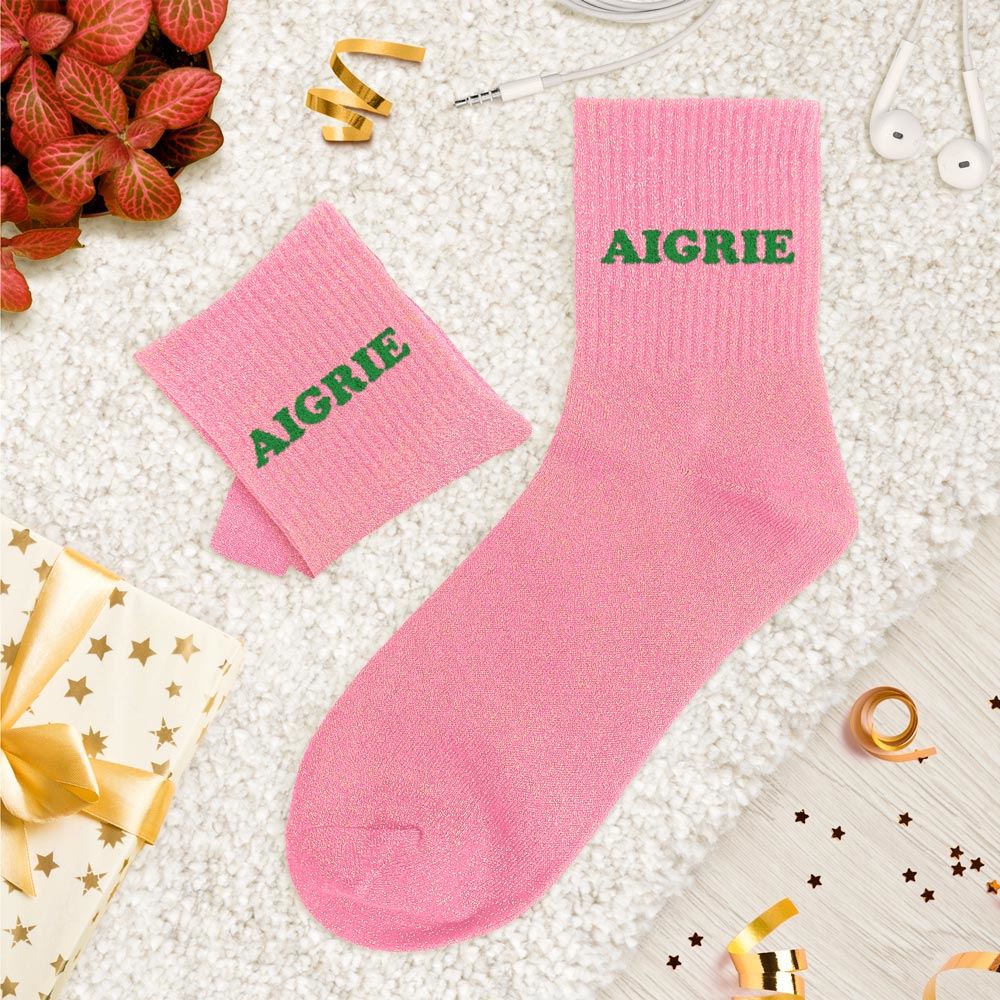 Chaussettes paillettes tuftees aigrie