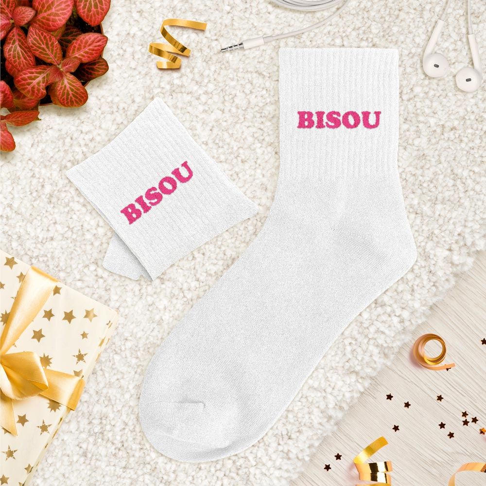 Chaussettes paillettes tuftees bisou