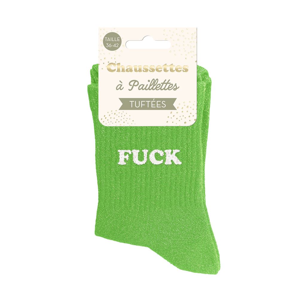 Chaussettes paillettes tuftees fuck
