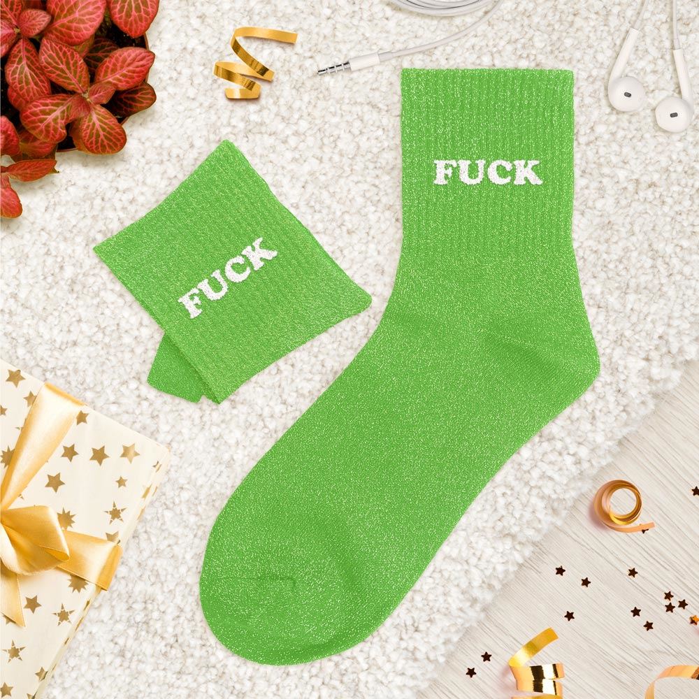Chaussettes paillettes tuftees fuck