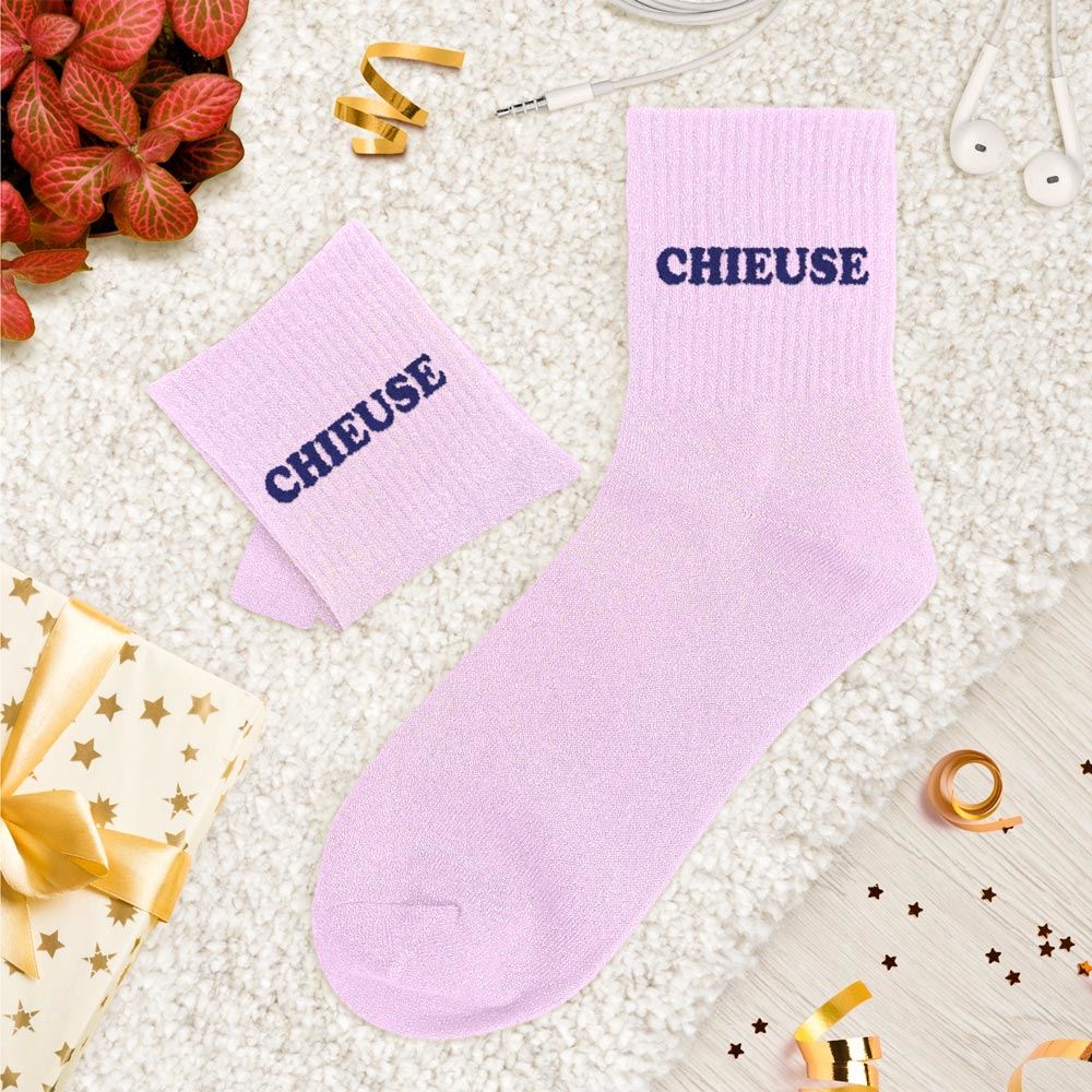 Chaussettes paillettes tuftees chieuse