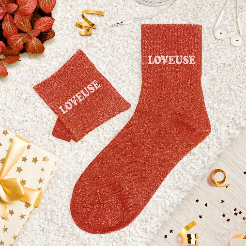 Chaussettes paillettes tuftees loveuse