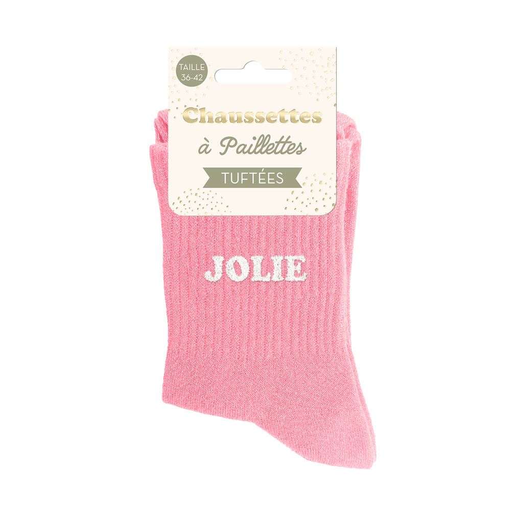 Chaussettes paillettes tuftees jolie