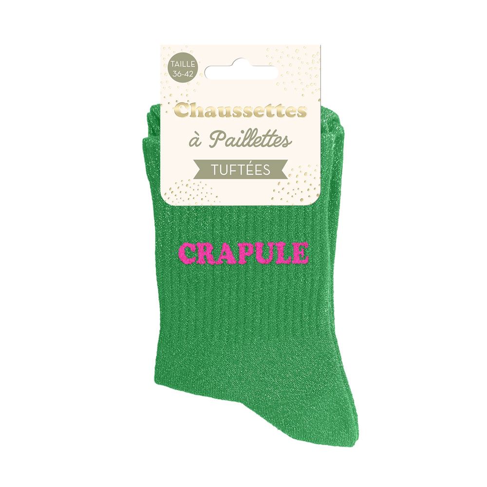 Chaussettes paillettes tuftees crapule