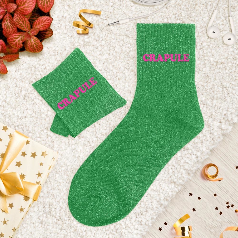 Chaussettes paillettes tuftees crapule