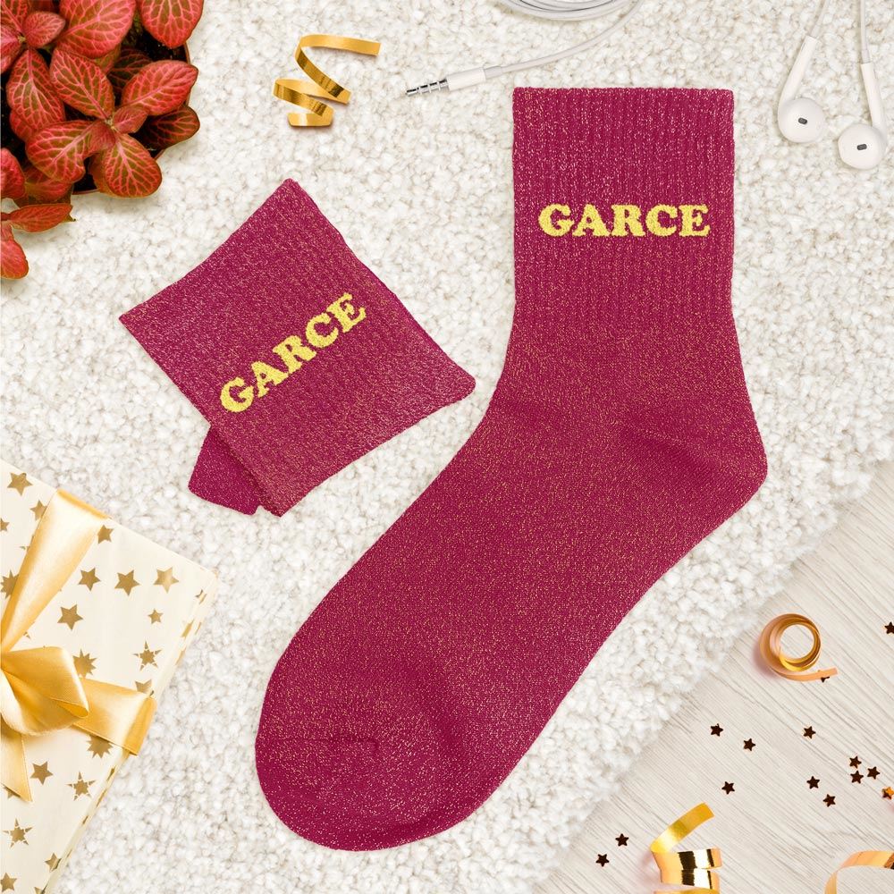 Chaussettes paillettes tuftees garce