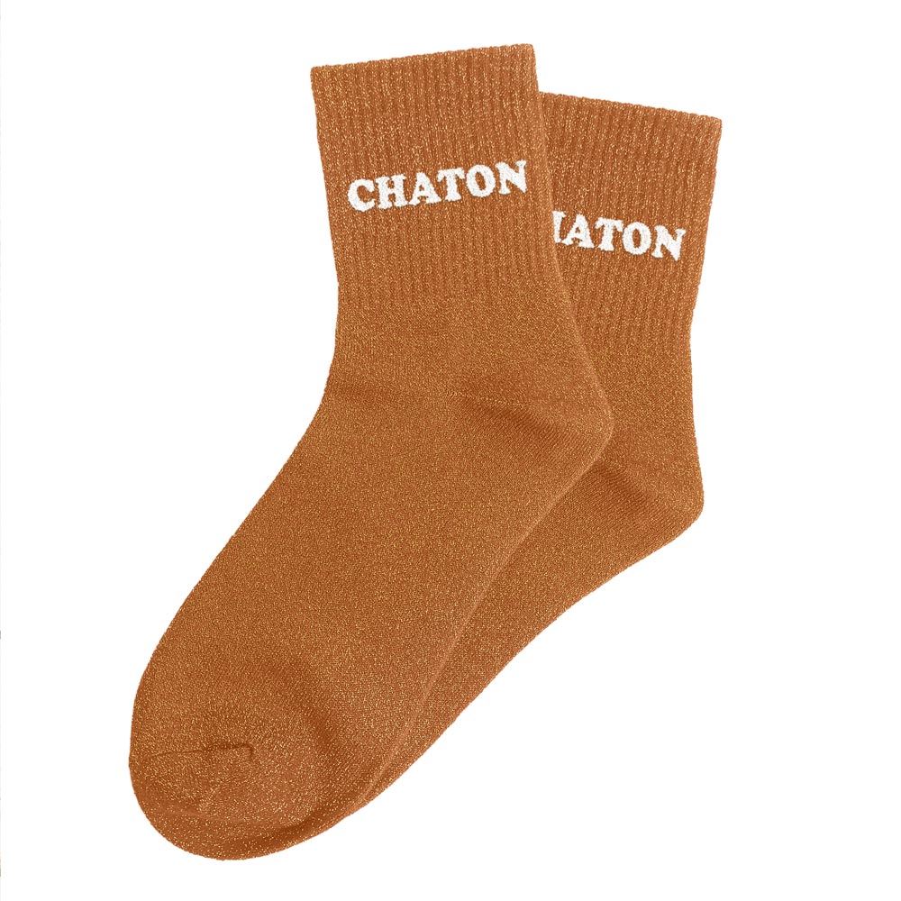 Chaussettes paillettes tuftees chaton