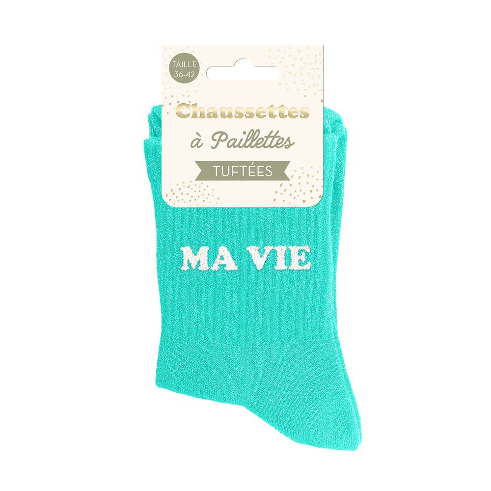 Chaussettes paillettes tuftees ma vie