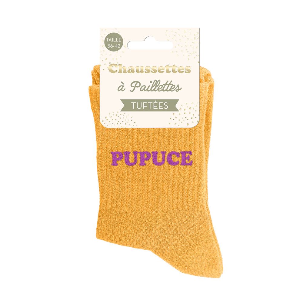 Chaussettes paillettes tuftees pupuce