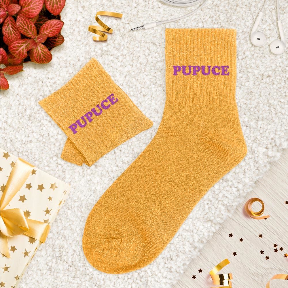 Chaussettes paillettes tuftees pupuce