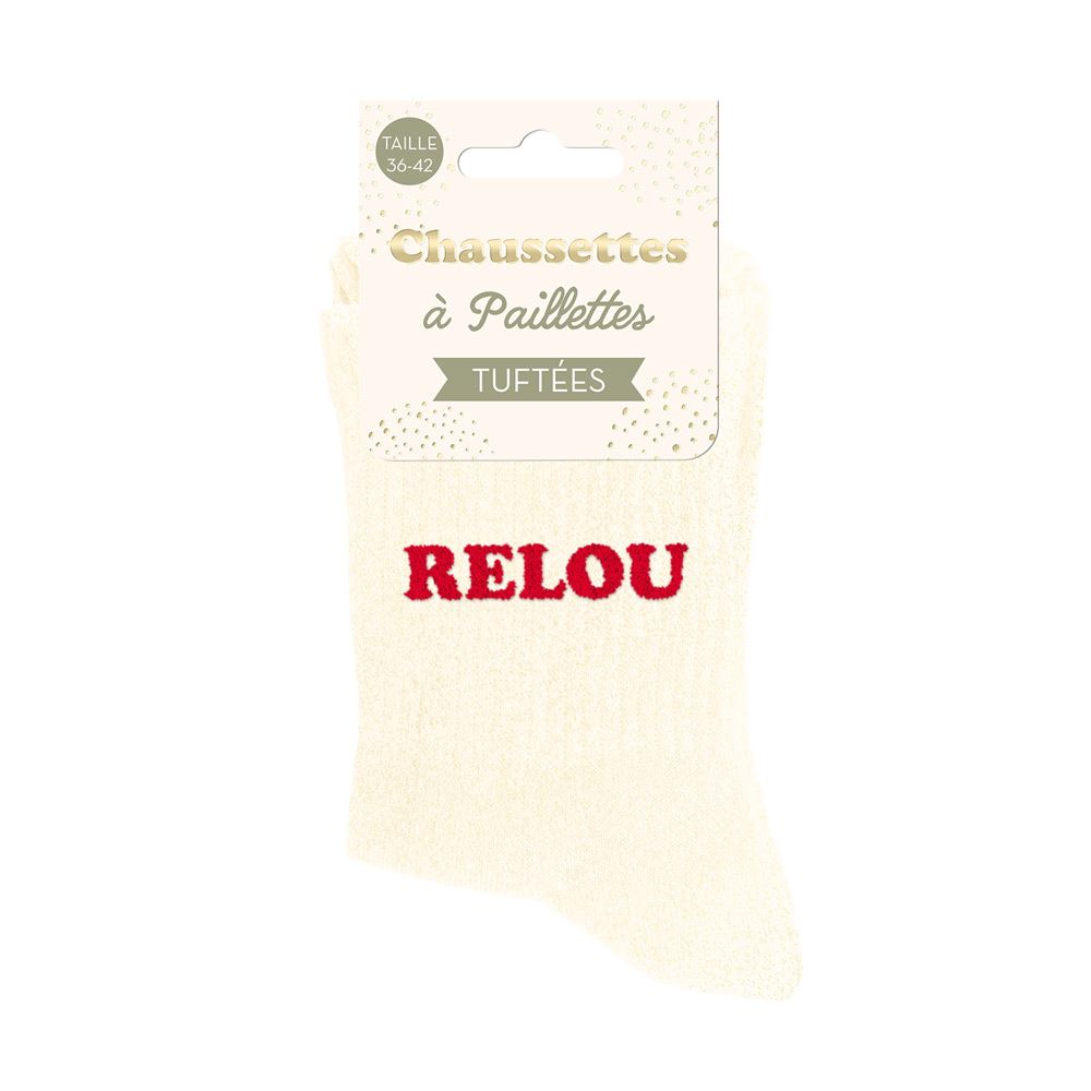 Chaussettes paillettes tuftees relou
