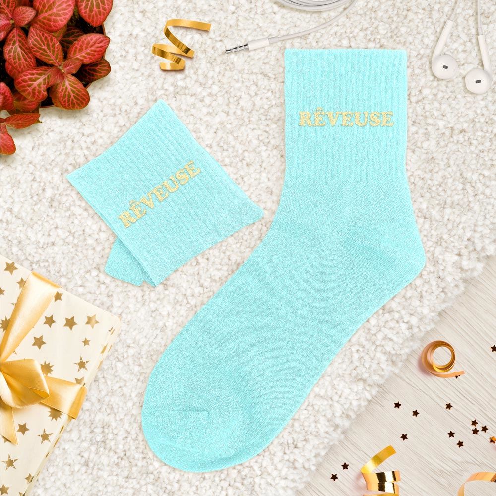 Chaussettes paillettes tuftees reveuse