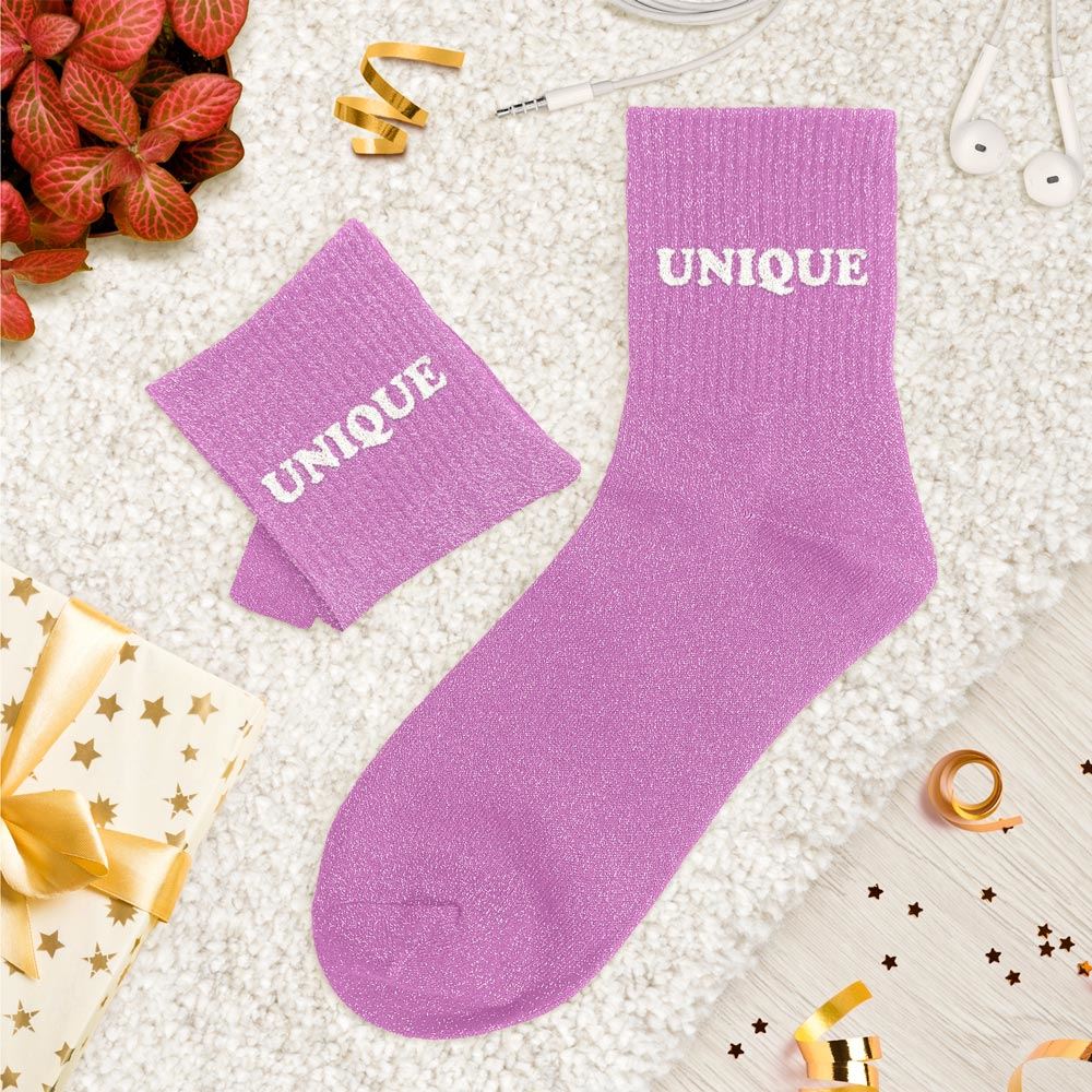 Chaussettes paillettes tuftees unique