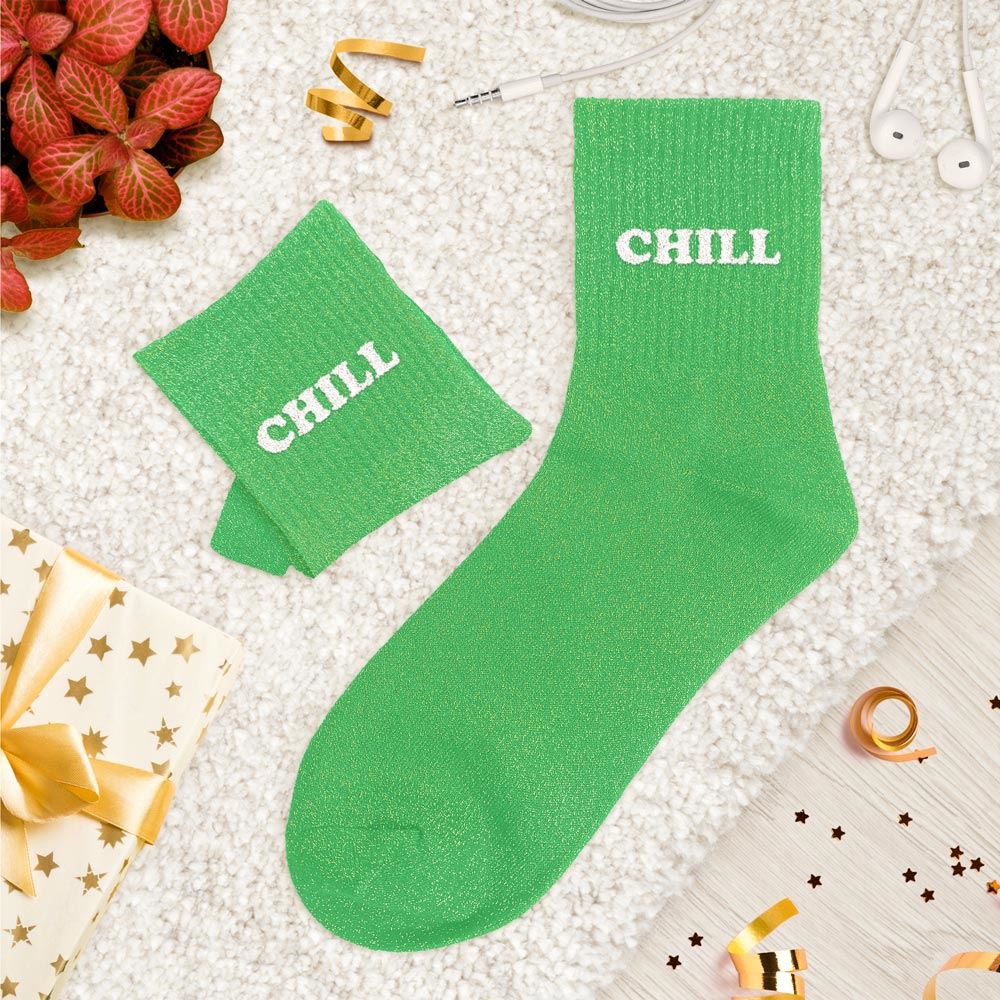 Chaussettes paillettes tuftees chill