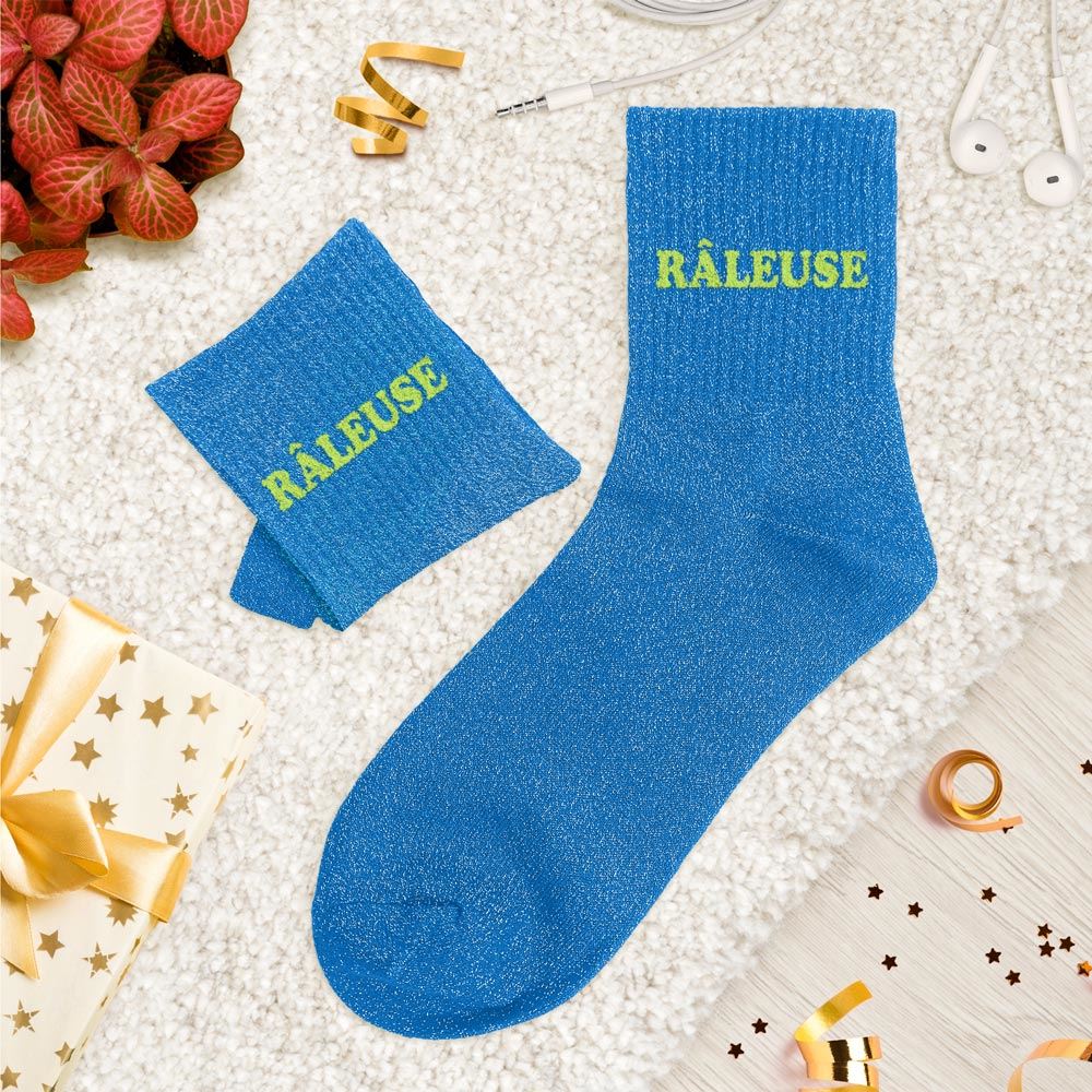 Chaussettes paillettes tuftees raleuse