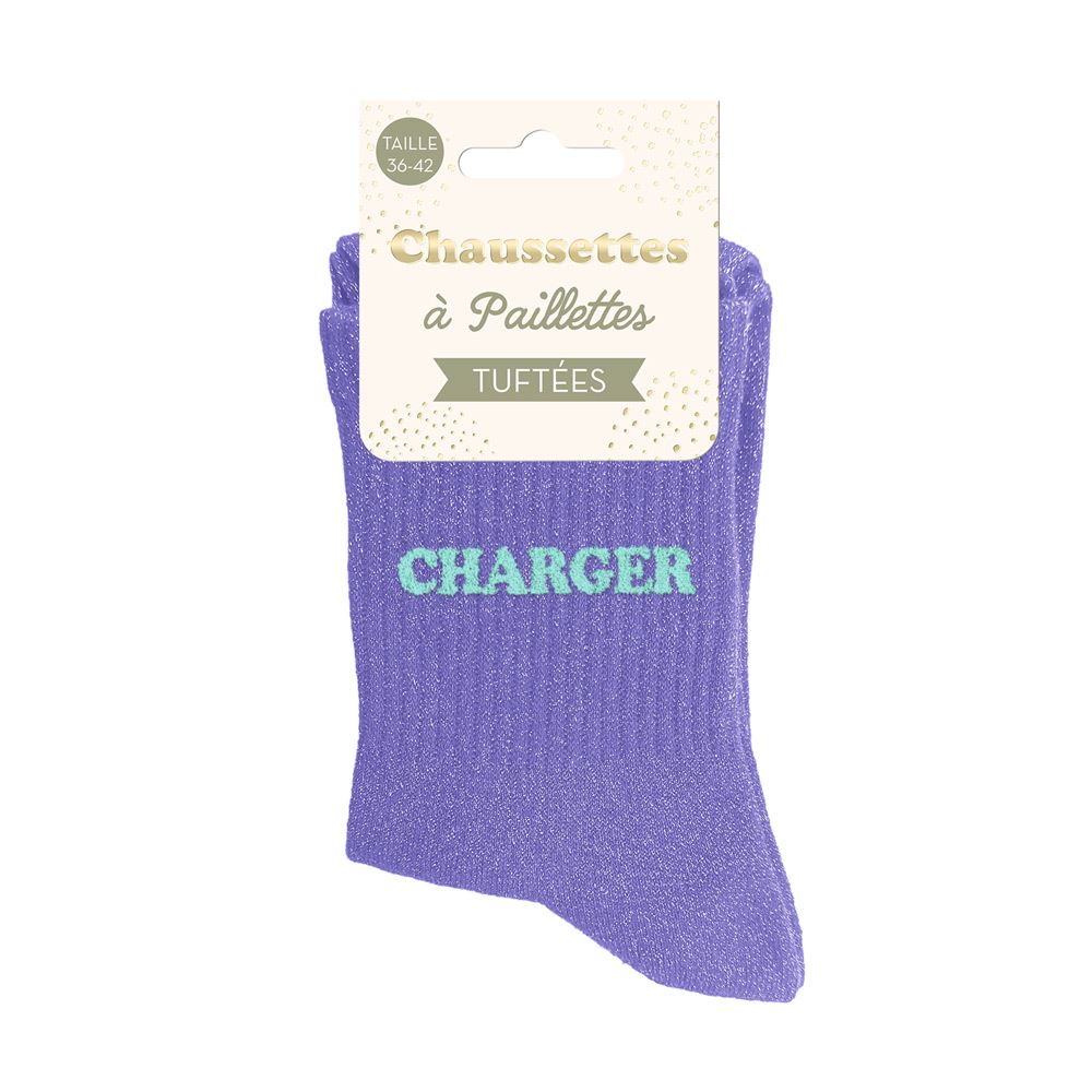 Chaussettes paillettes tuftees charger