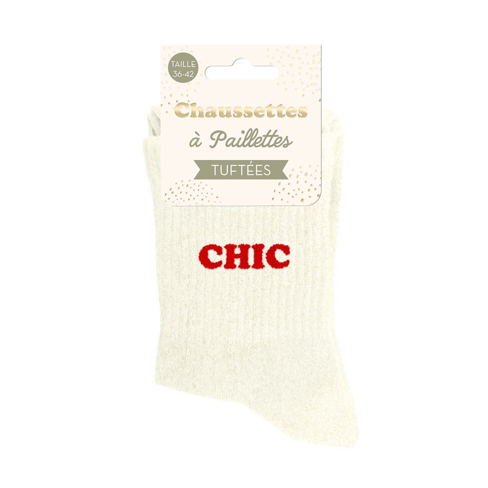 Chaussettes paillettes tuftees chic
