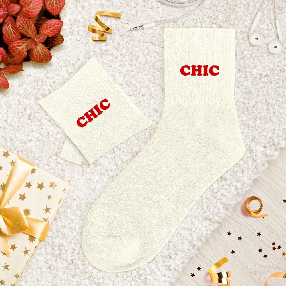 Chaussettes paillettes tuftees chic