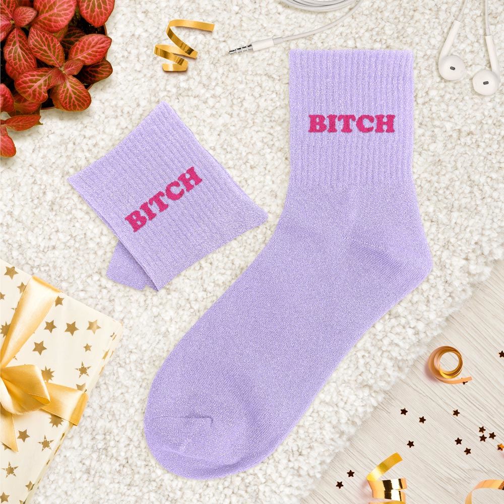 Chaussettes paillettes tuftees bitch